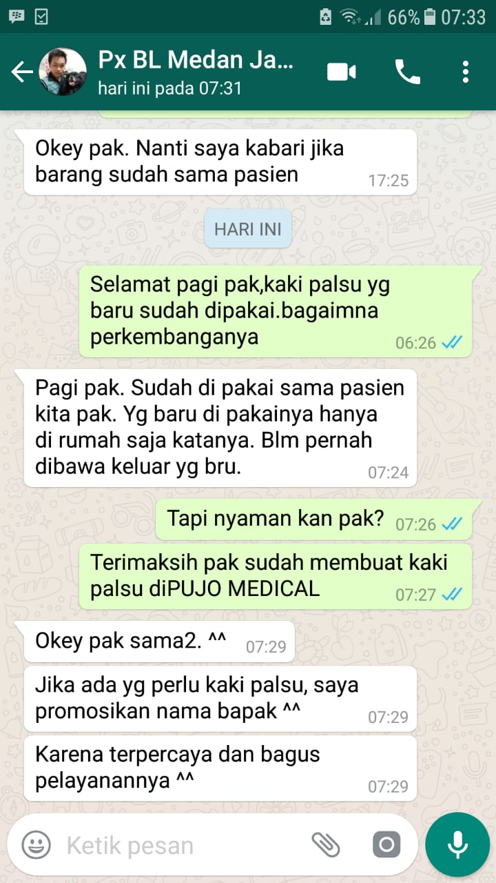 kaki palsu bawah lutut bandung